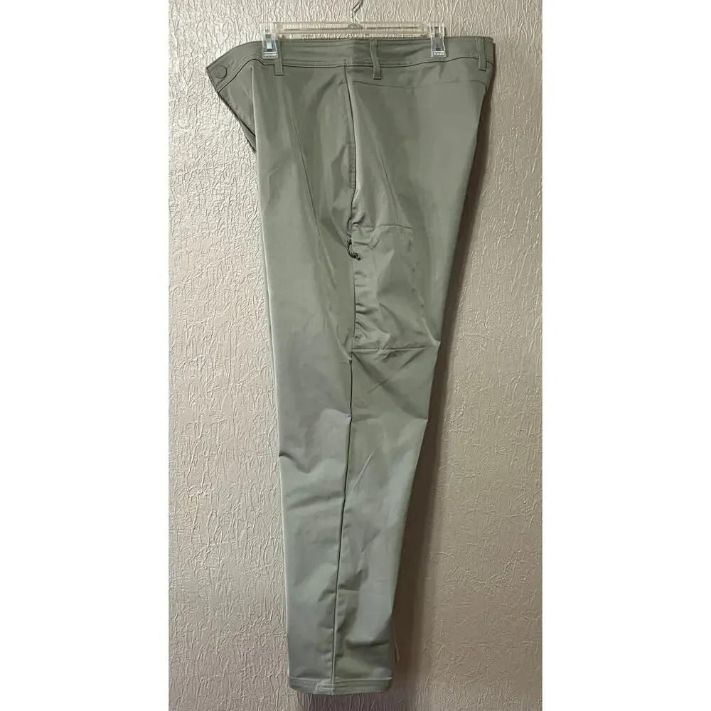 Hurley Jet Set Tech Men's Pant Flat Front Moisture Wicking Stretch Green 38 New